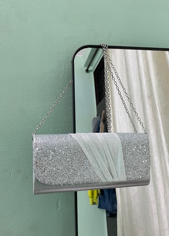 Sparkling Silver Clutch