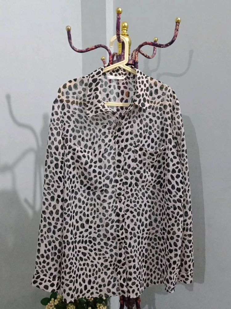 Black And White Chiffon Top