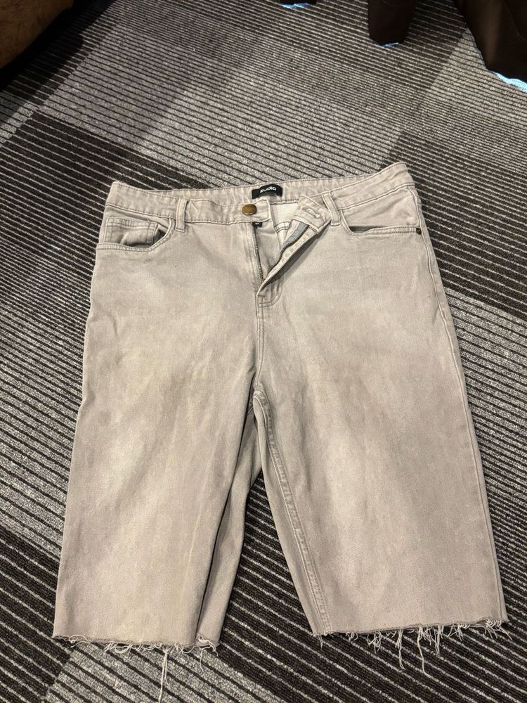 Distressed Denim Bermuda Shorts