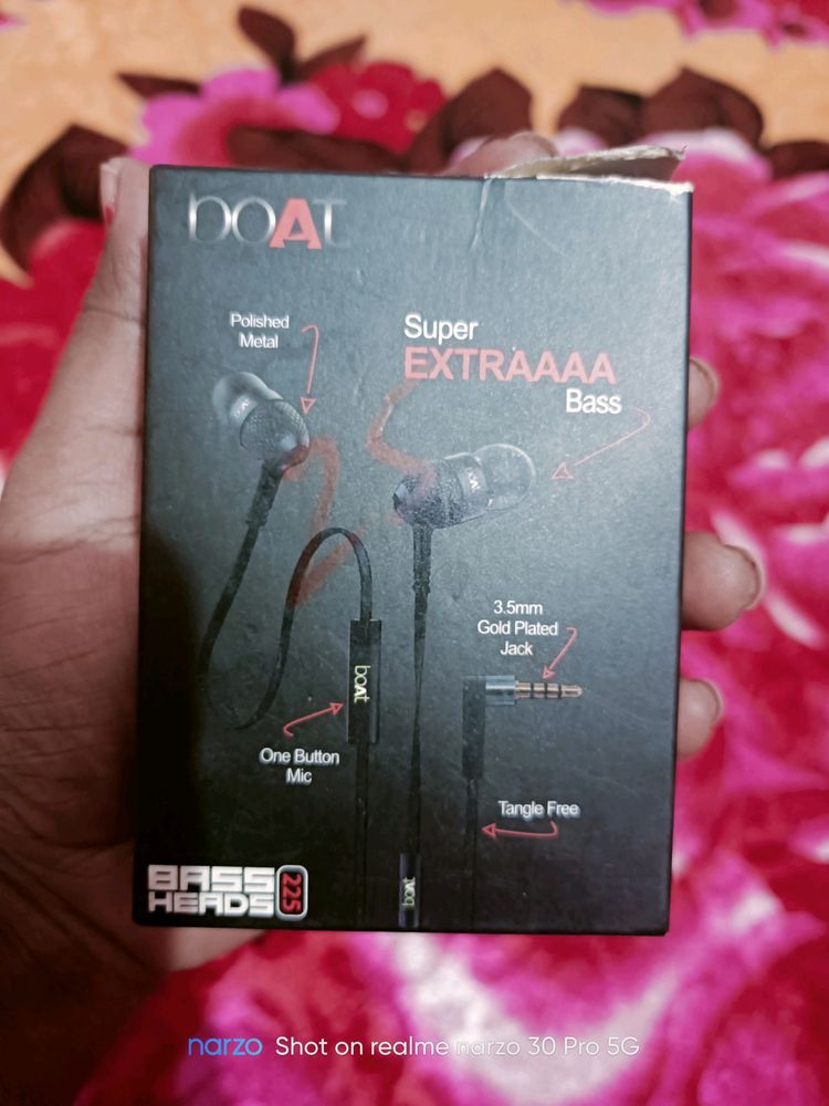 Boat Earphones With Free B Type Data Cable (New)