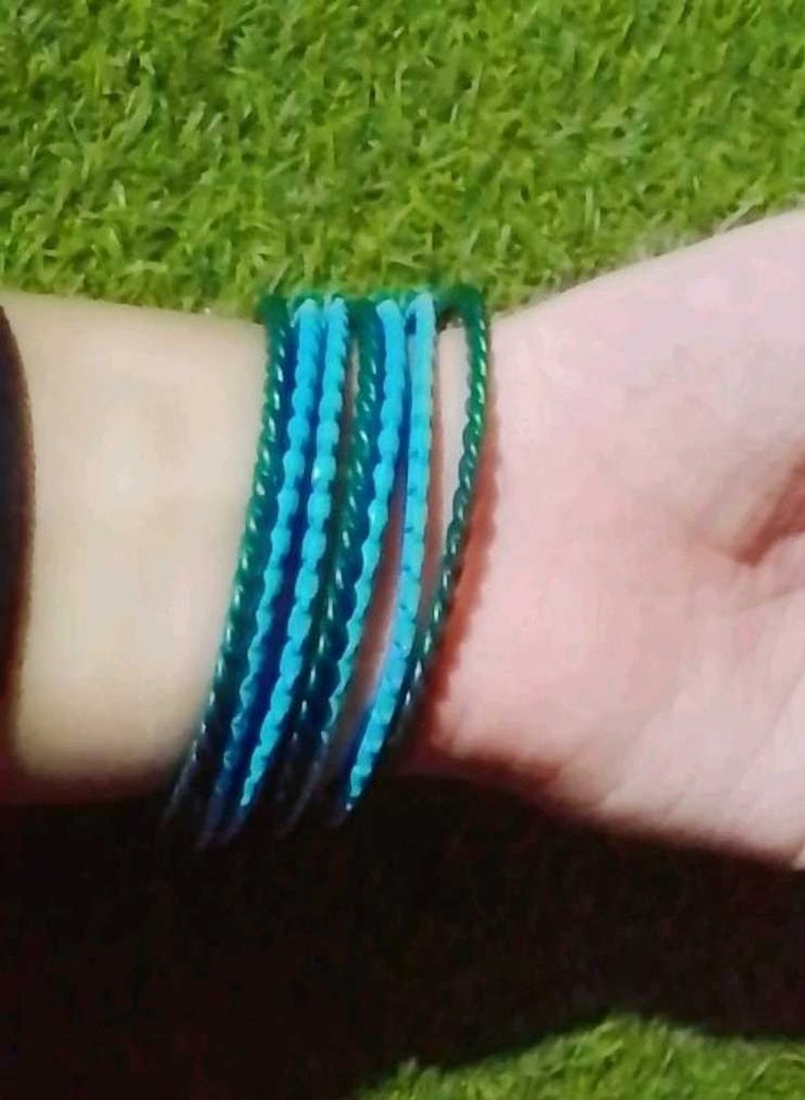 Blue &amp; Green Twisted Bangles