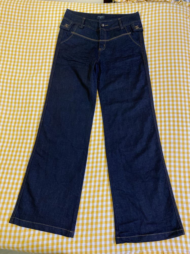 Chanel Vintage Wide Leg Denim Jeans Waist 30-32
