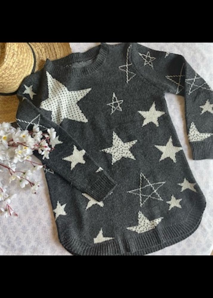 Grey Starry Nights Sweater