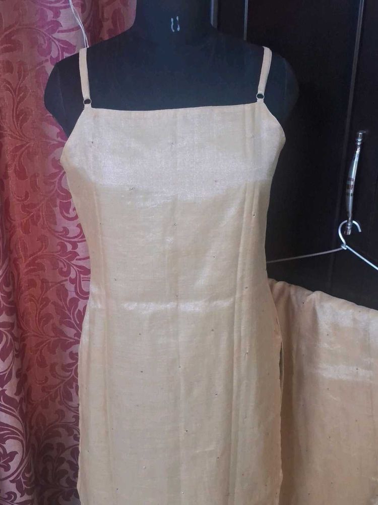 Tissue With Mukesh Work Noodle Strap Kurta Plazzo