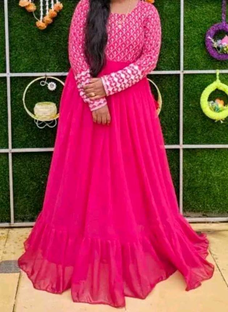 Deep Pink Anarkali For Women