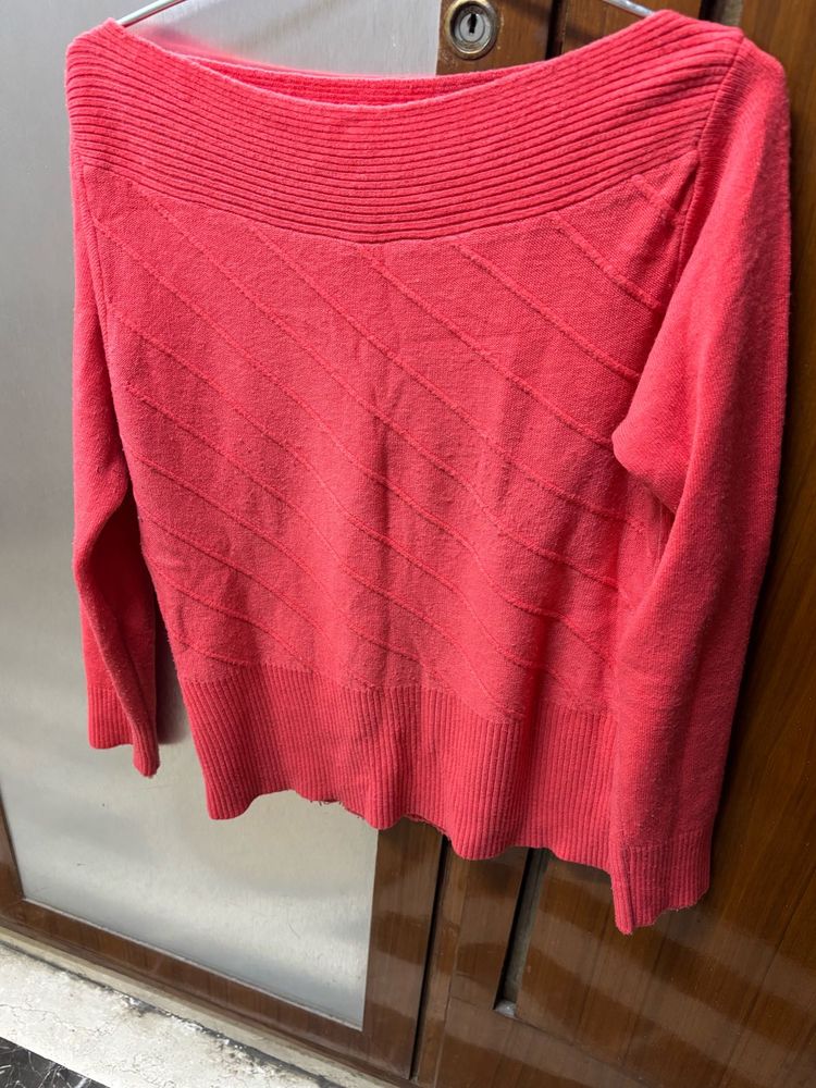 Coral Knit Pullover (boat shape neck)