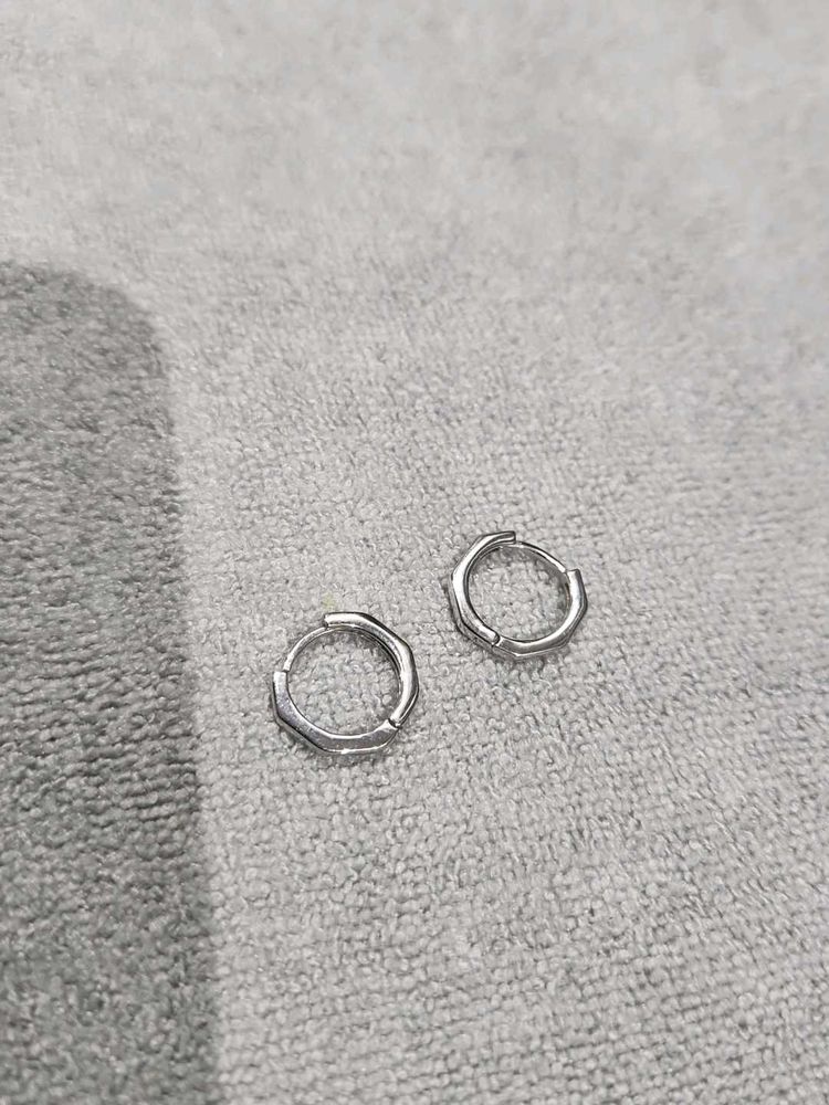 Silver Geometric Hoop Earrings