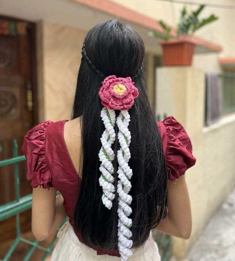 Floral Crochet Hair Accessory