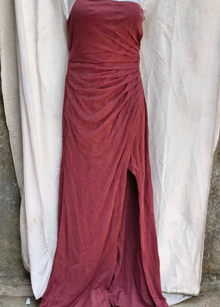 I. Elegant Maroon Maxi Dress