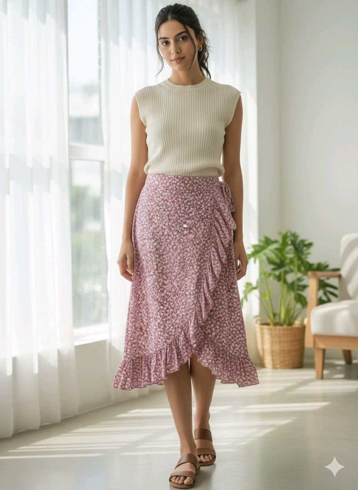 Floral Wrap Skirt