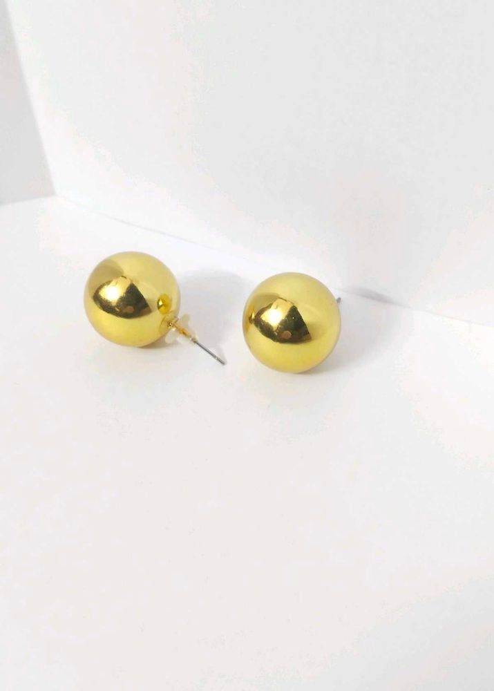 Gold Ball Stud Earrings
