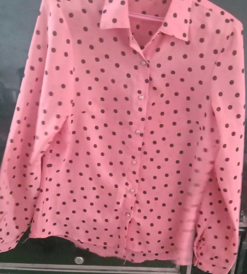 Pink Polka Dot Shirt