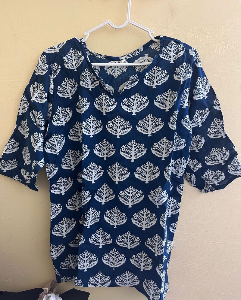 Blue Printed Top