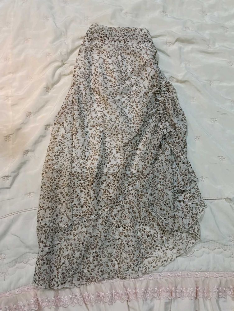 Floral Print Midi Skirt