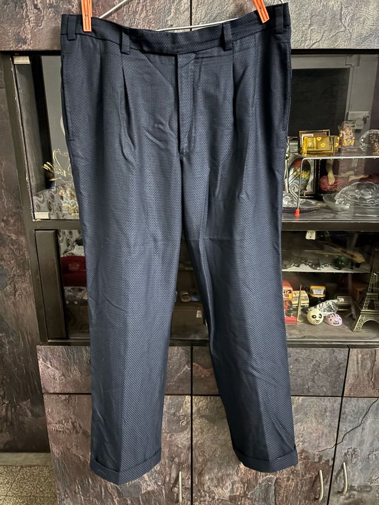 Navy Patterned Pants