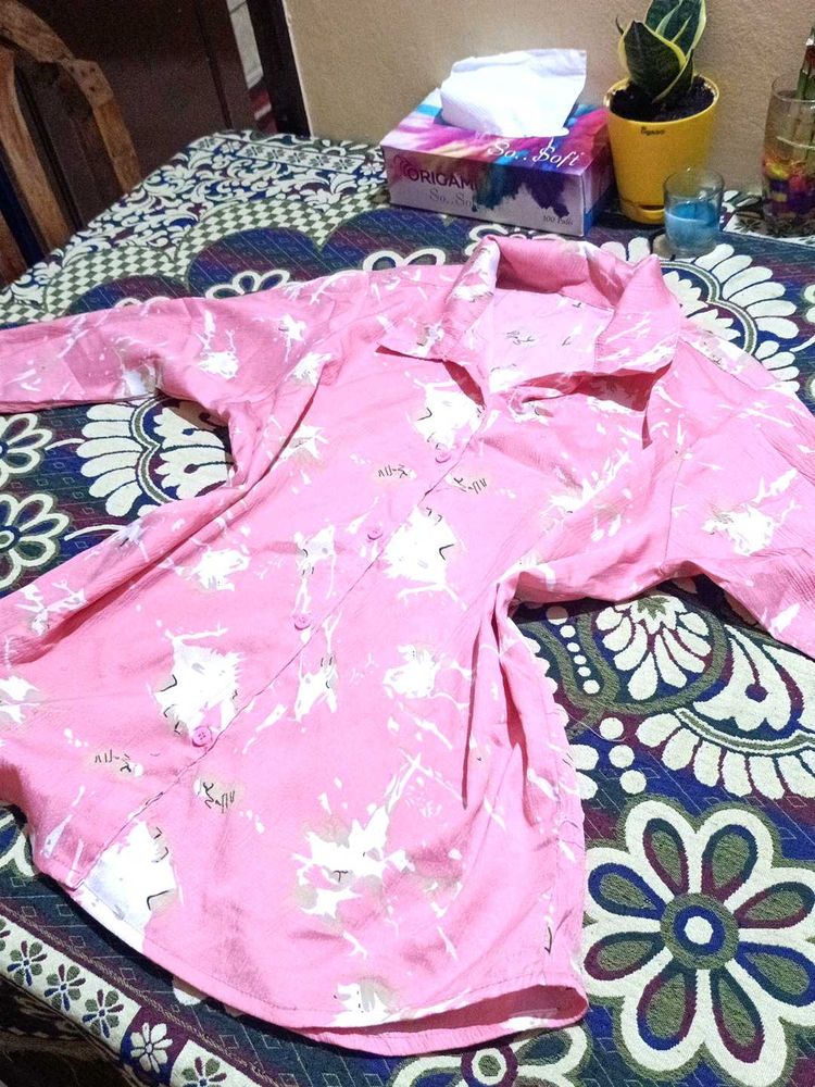 Pink Patterned Button-Down