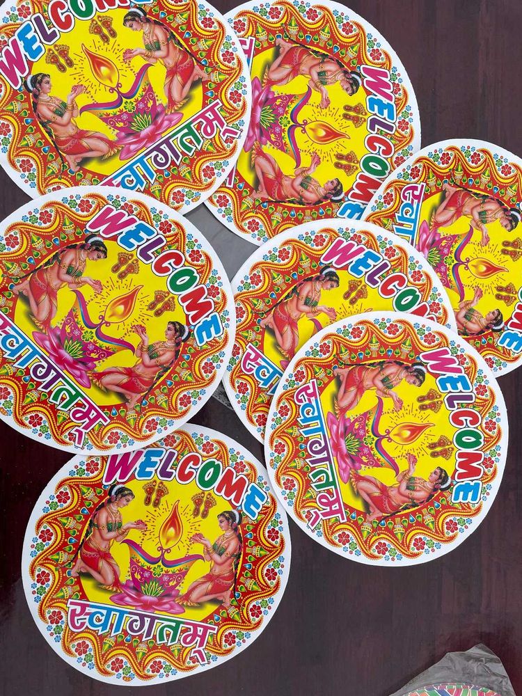 6 Welcome Navratri And Diwali Decoration Stickers