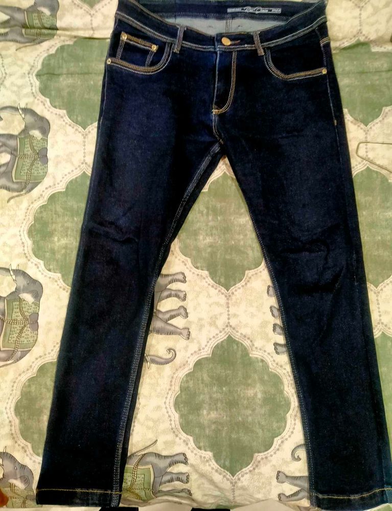 Raw Navy Blue Denim Jeans