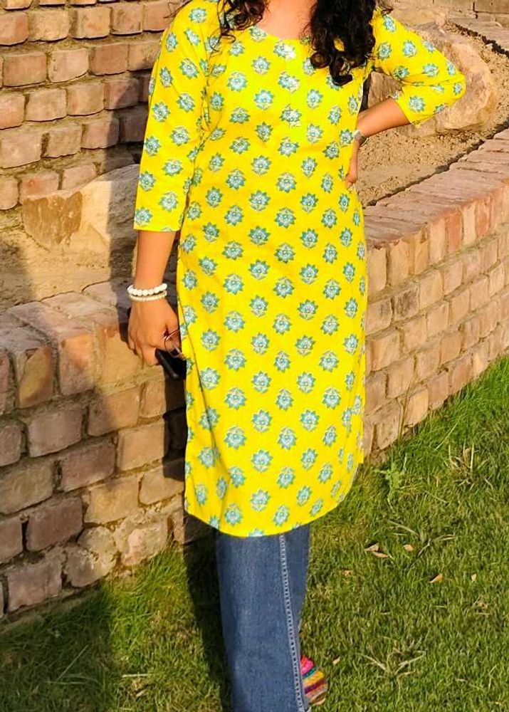 Yellow Beautiful Kurti