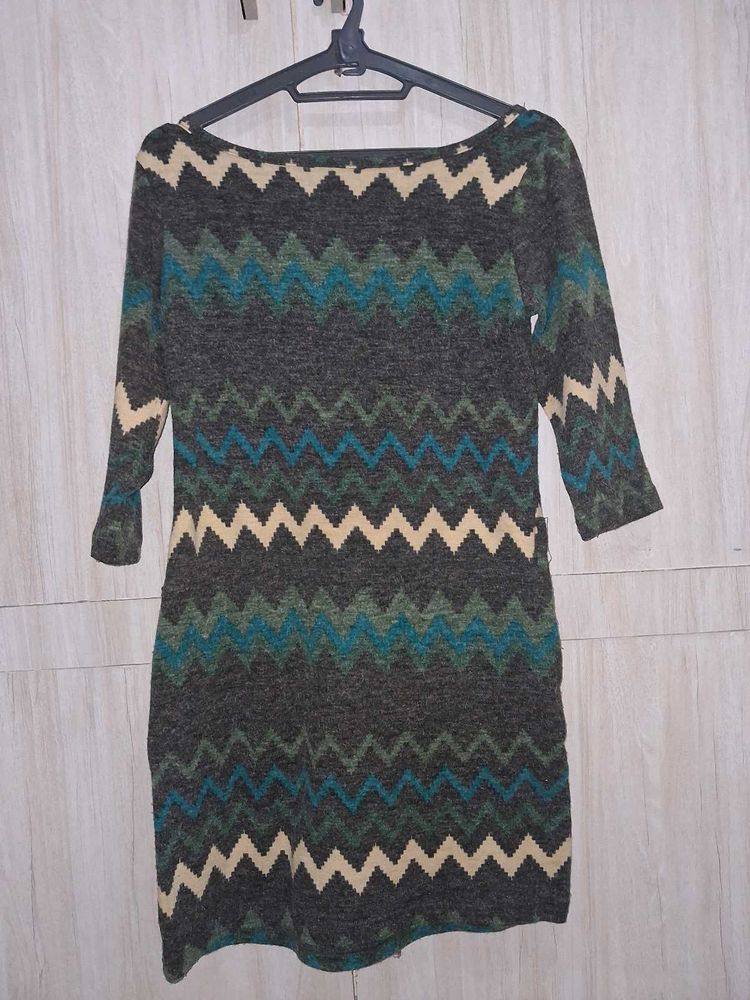 Chevron Knit Mini Dress