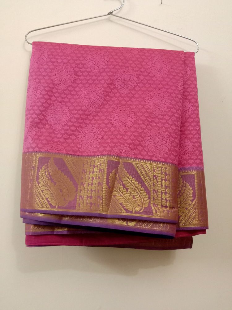 Pink And Blue Pattern Saree For Women&#39;s