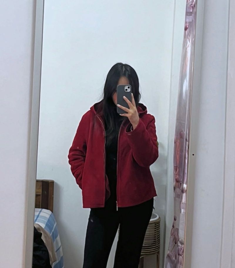 Red Velvet Hoodie Jacket