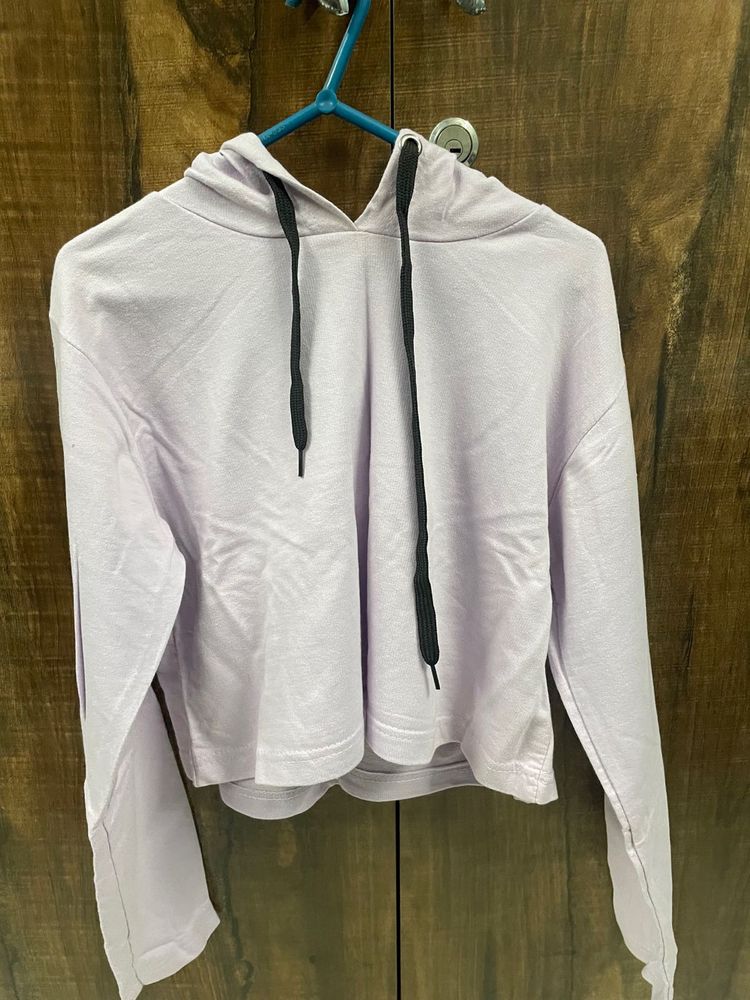 Lavender Cropped Hoodie