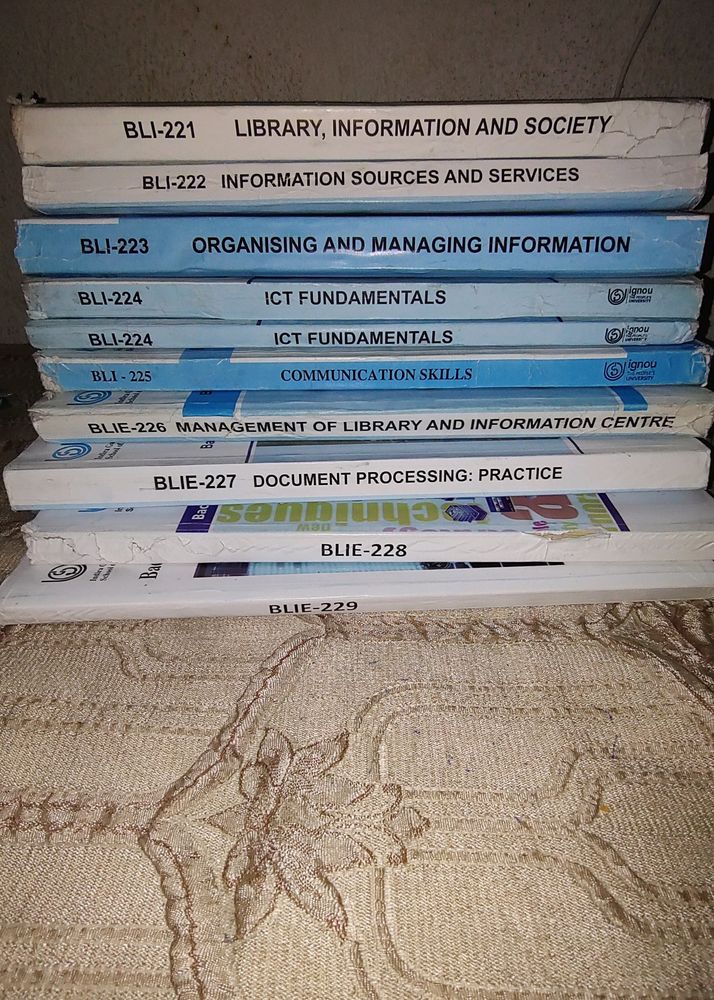 IGNOU,BLIS Book (Library Science Book Of BA) (BLIS-21,22,23,24,25,26,27,28,29) Total 10 Books