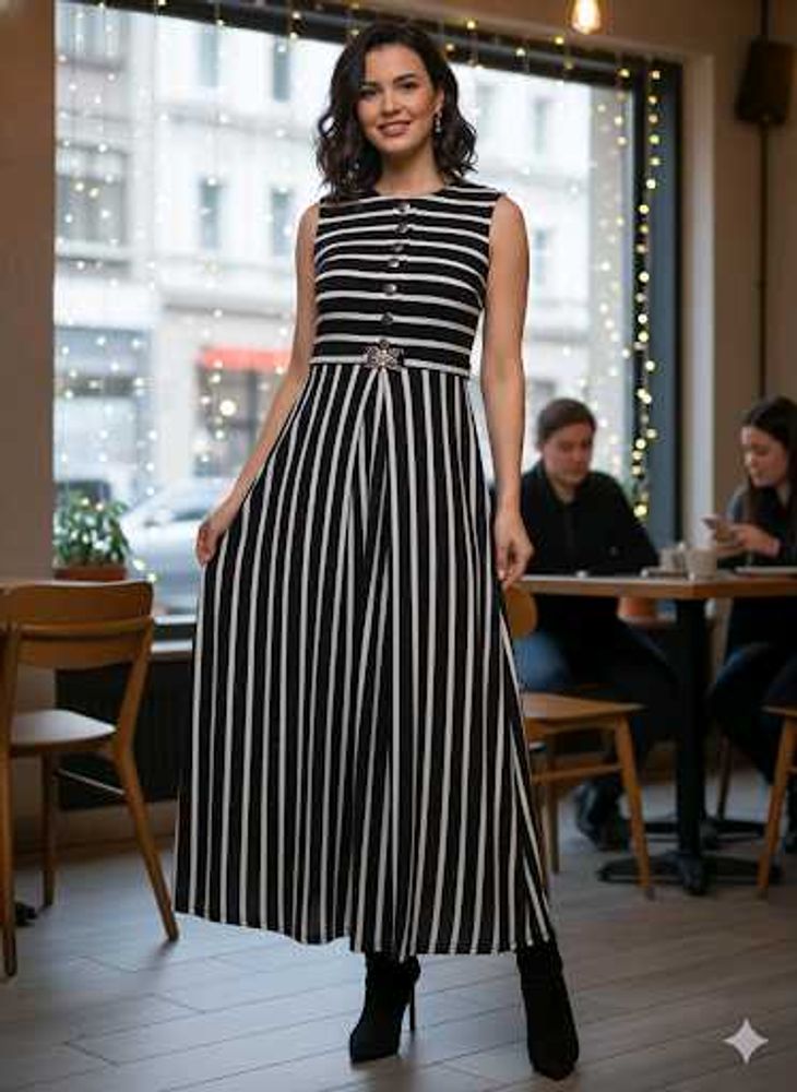 Chic Striped Maxi Dress