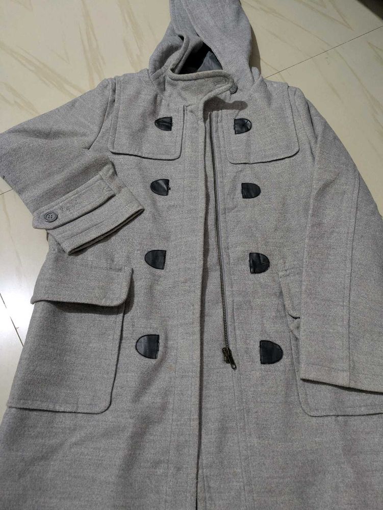Girls Long Jacket With Cap M Size