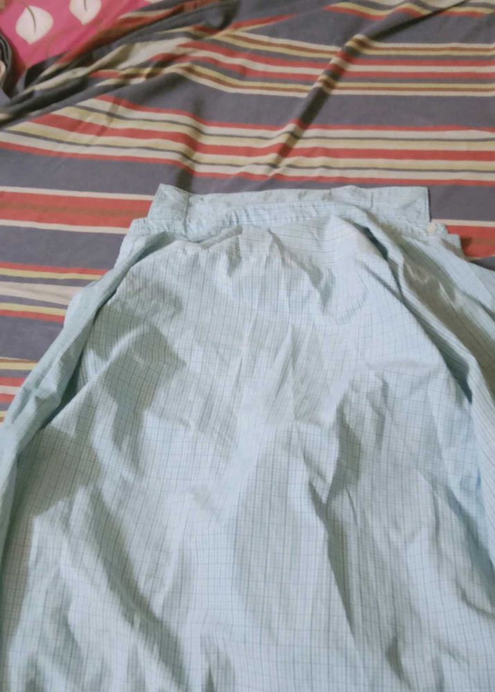 Blue Checkered Button-Down Shirt