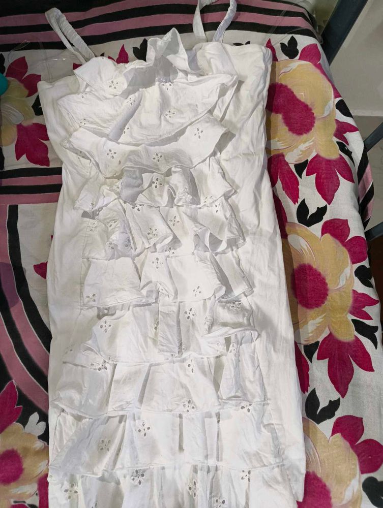 White Ruffle Dress