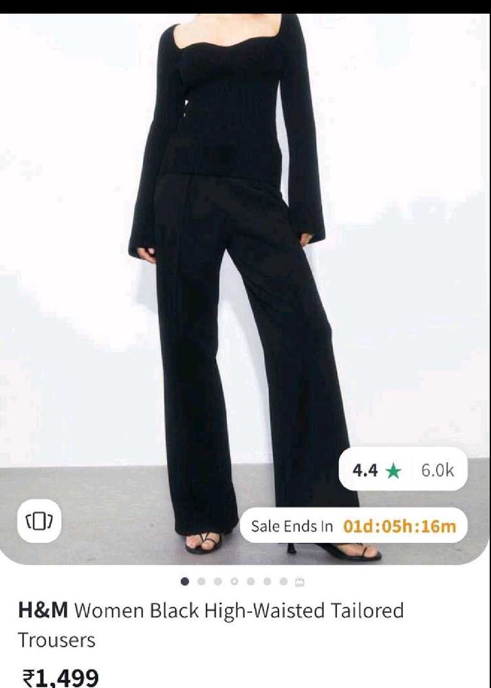 H&amp;M Tailored Black Trouser