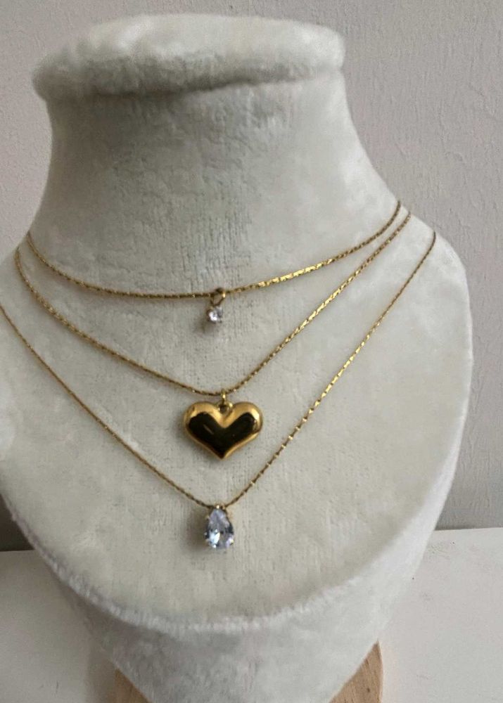Triple Layer necklace anti tarnish