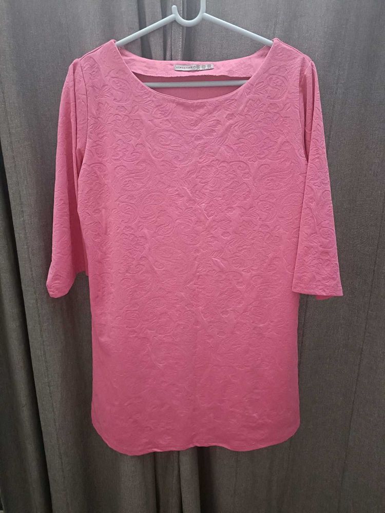 Imported Beautiful Pink Dress With Texture