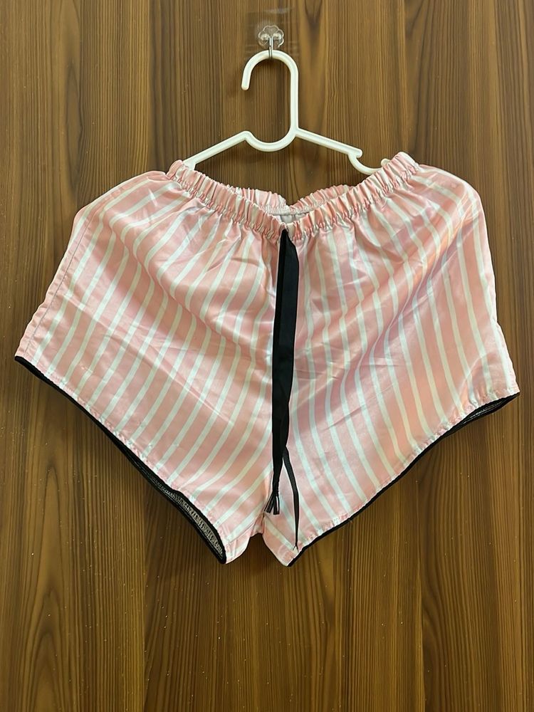 Striped Satin Sleep Shorts