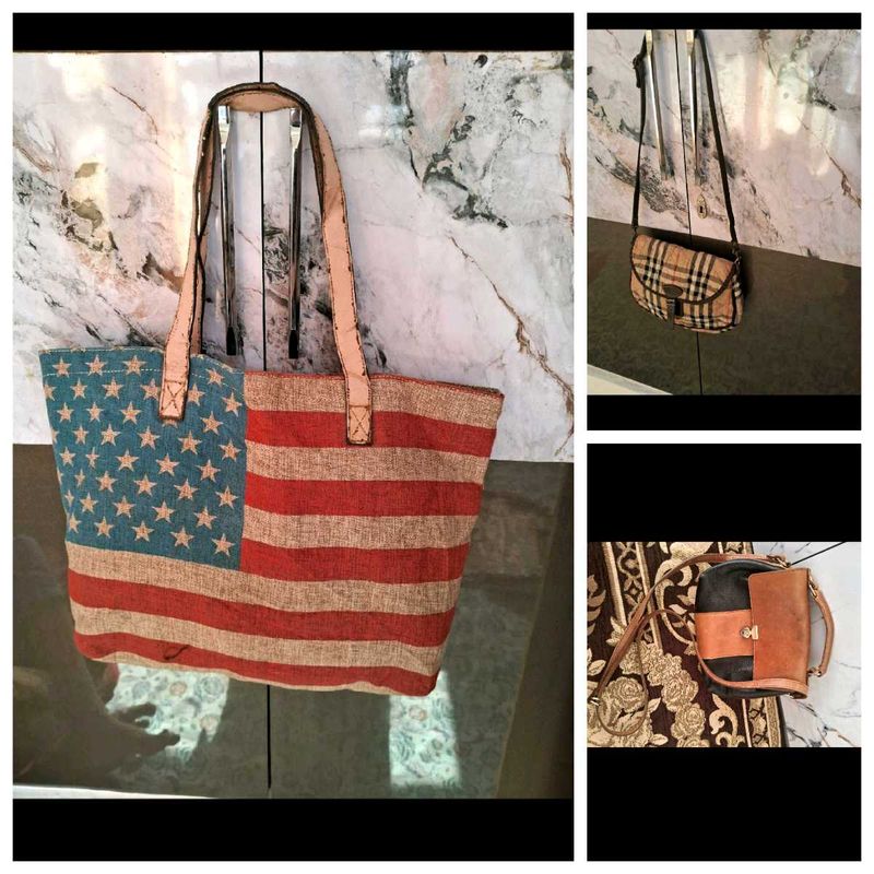 3 Combo Bags American Flag Tote Bag