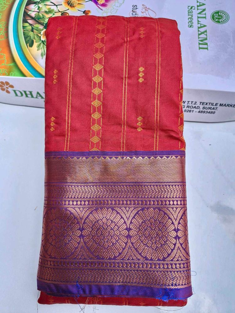Red &amp; Gold Silk Saree