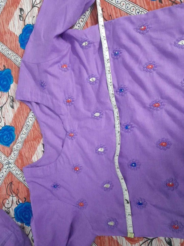 Embroidered Purple Kurta