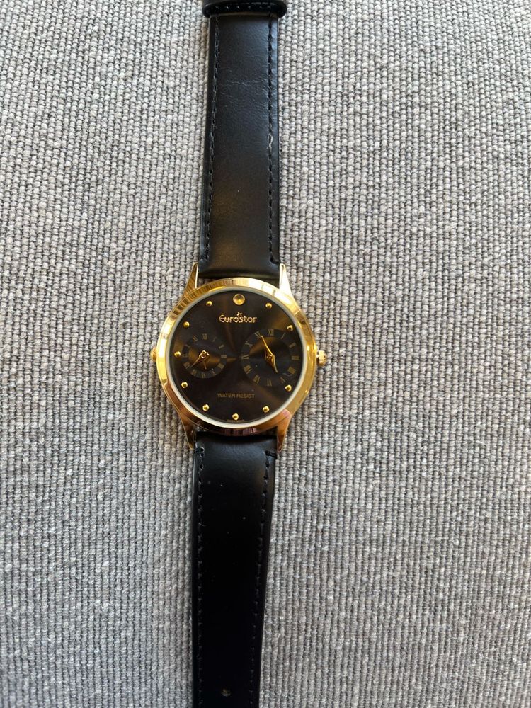 Men’s Black Watch With Gold Dial