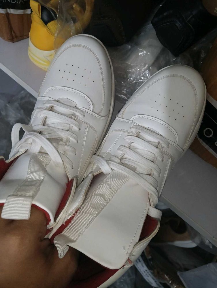 White High Top Sneakers Size 7 Only