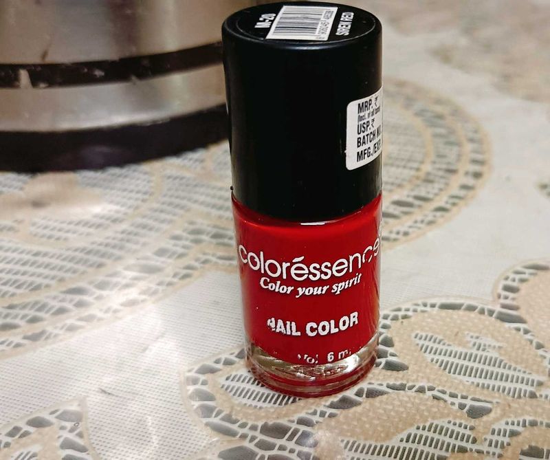 Red Nail Polish And Lip Balm Combo