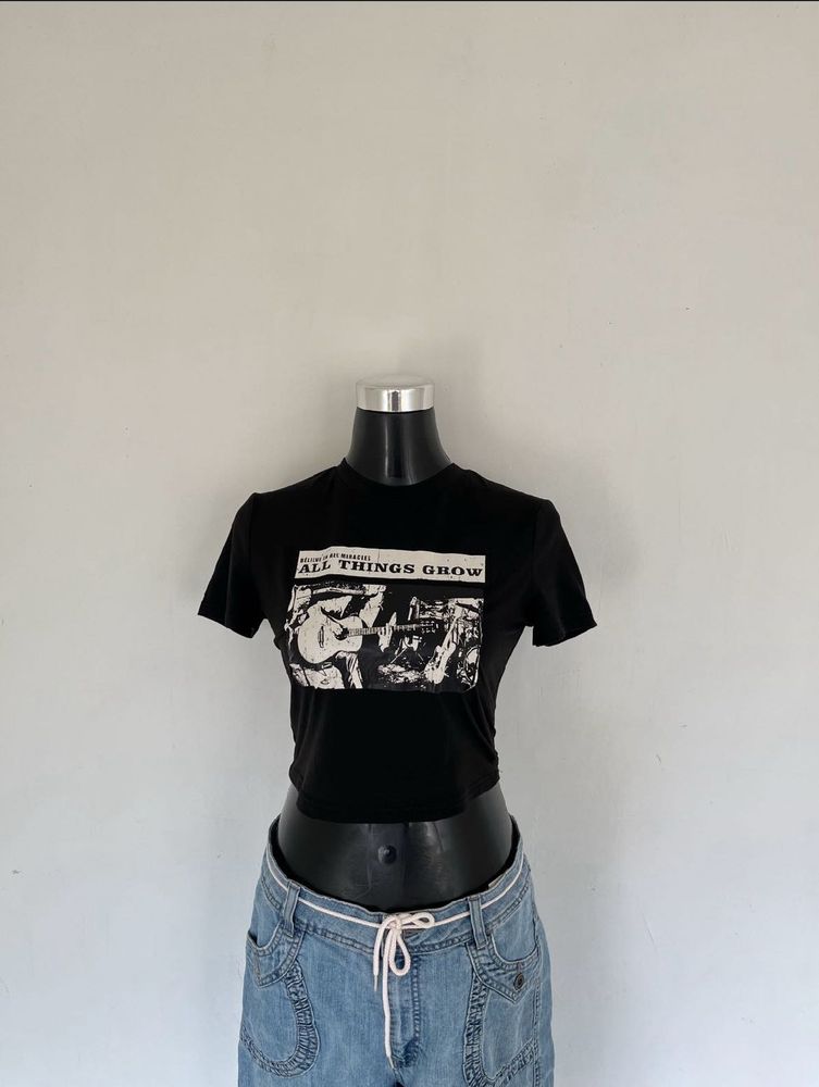 Graphic Print Cropped T-Shirt