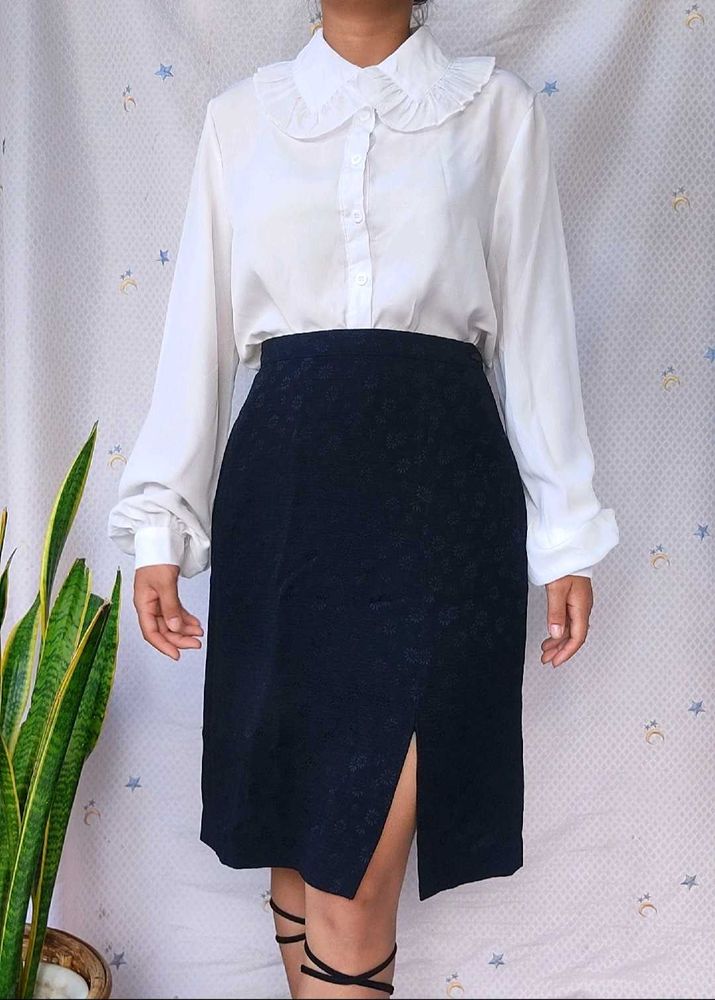 Chic Black Slit Skirt