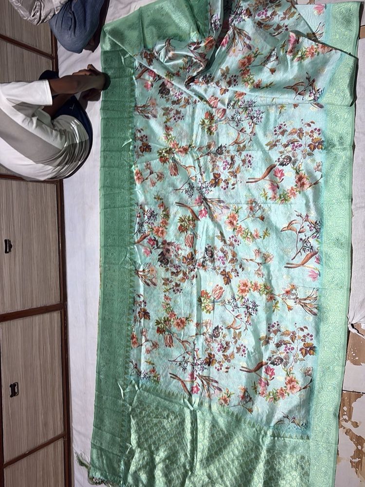 silk pure with banarsi border palla