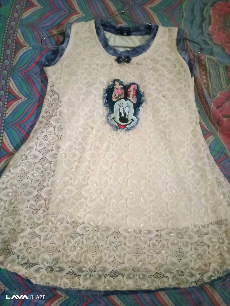Girls Minnie Mouse Lace Dress
