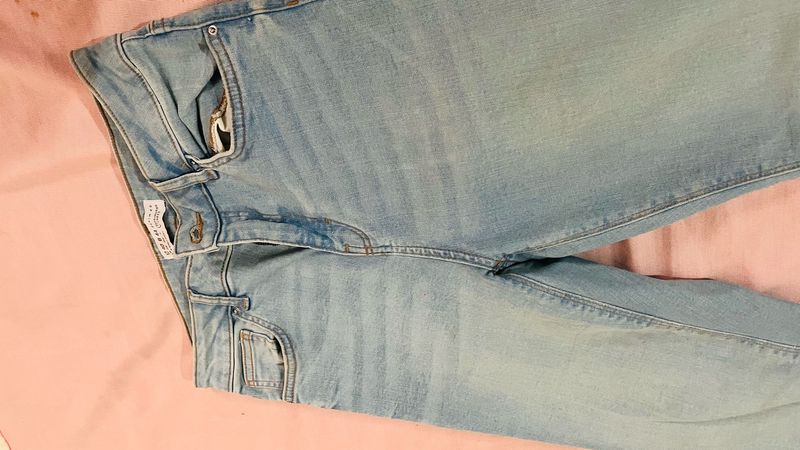 Sky Light Blue High Waist Skinny Fit Denim Jeans