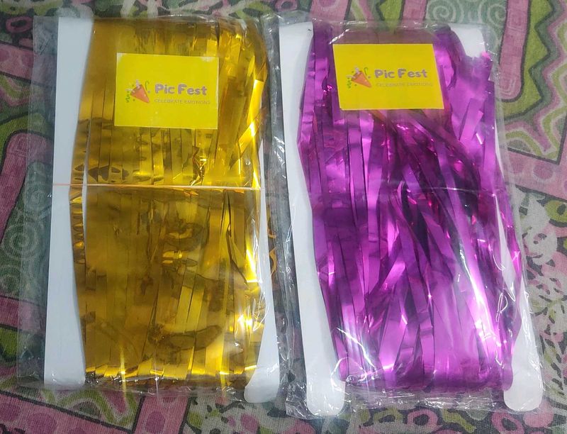 2 Pc Foil Curtain