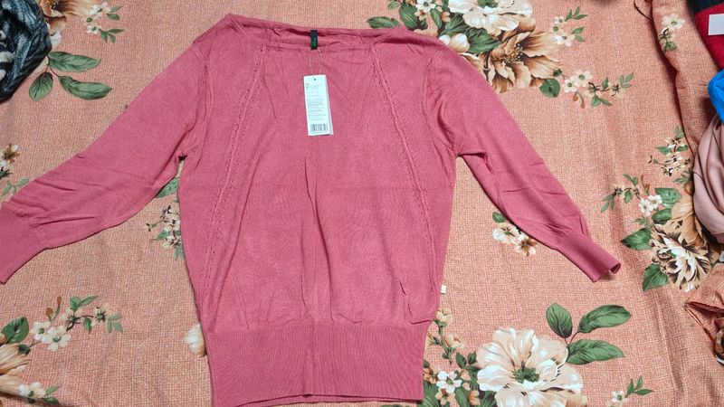 UCB Pink Knit Pullover Sweater With Tags