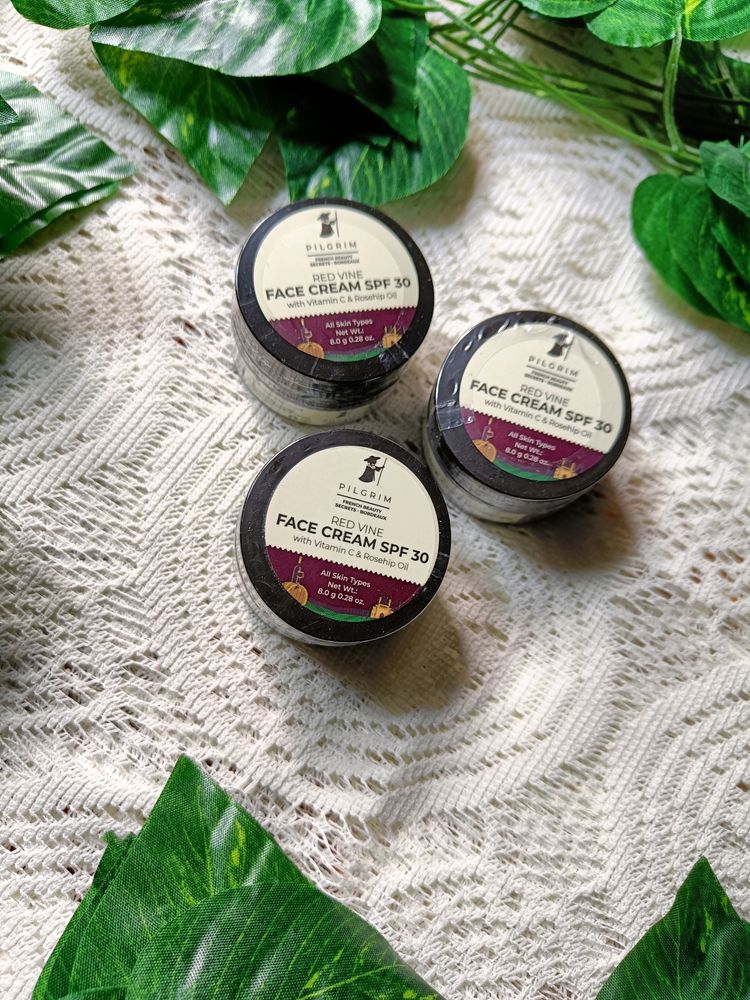 Pilgrim Red Wine Face Cream SPF 30 Pack 3